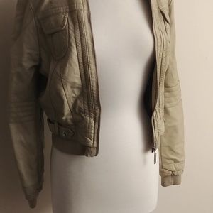 Ivory/Putty colored Leather jacket
